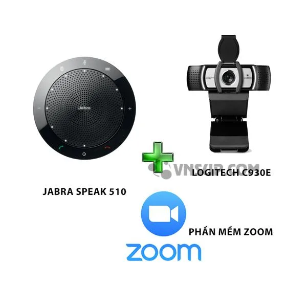 Combo Jabra 510+Logitech C930e+Phần mềm Zoom