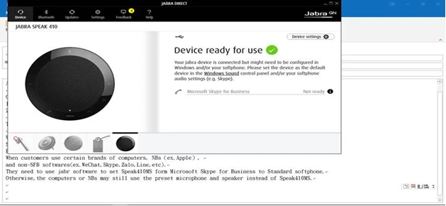 Hướng dẫn chuyển đổi loa hội nghị Jabra speak giữa UC và MS