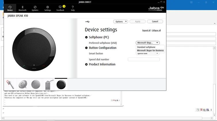 Hướng dẫn chuyển đổi loa hội nghị Jabra speak giữa UC và MS 1