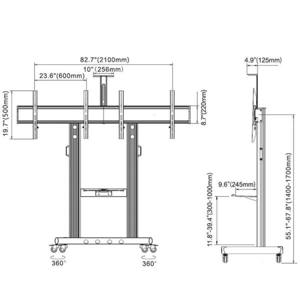 Giá treo tivi di động 2 màn hình NB AVT1800-60-2A