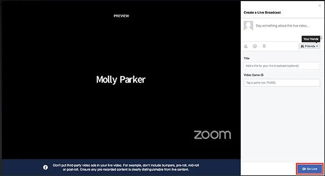 Hướng dẫn phát trực tiếp lên Facebook bước 8