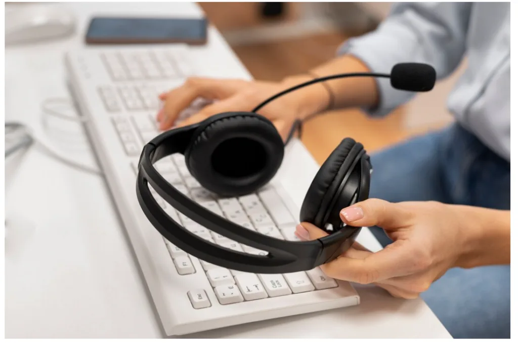 Tai nghe văn phòng đệm da