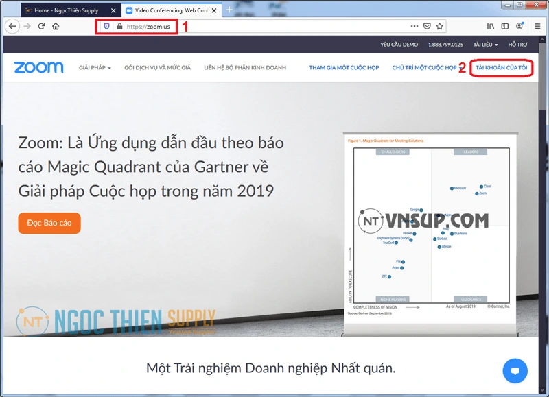 Truy cập vào trang Zoom.us rồi vào mục TÀI KHOẢN CỦA TÔI