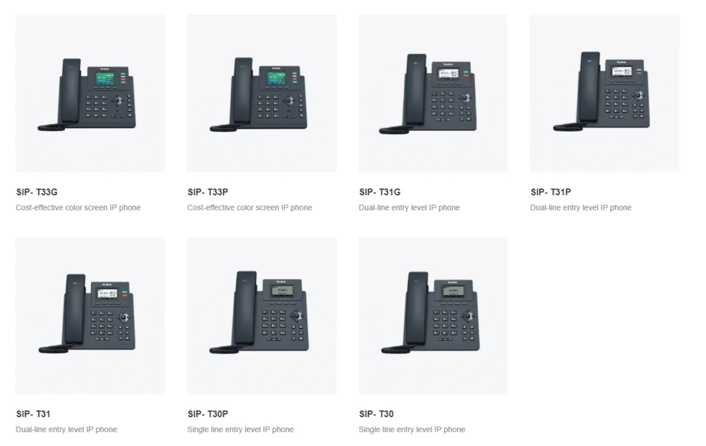 Các sản phẩm thuộc dòng điện thoại bàn Yealink T3 series