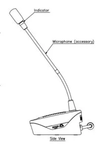 mặt bên Máy đại biểu kèm Micro cần dài TOA TS-692L AS