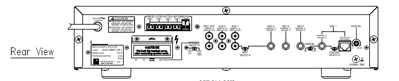 mặt sau Mixer A-3212DMZ