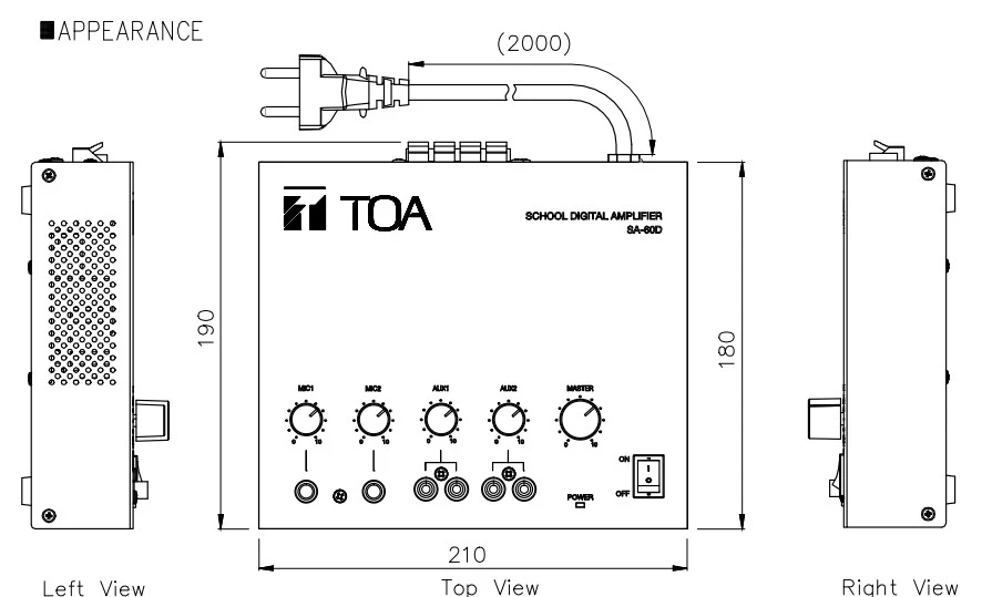 mặt trái, phải, trên của SA-60D- AS