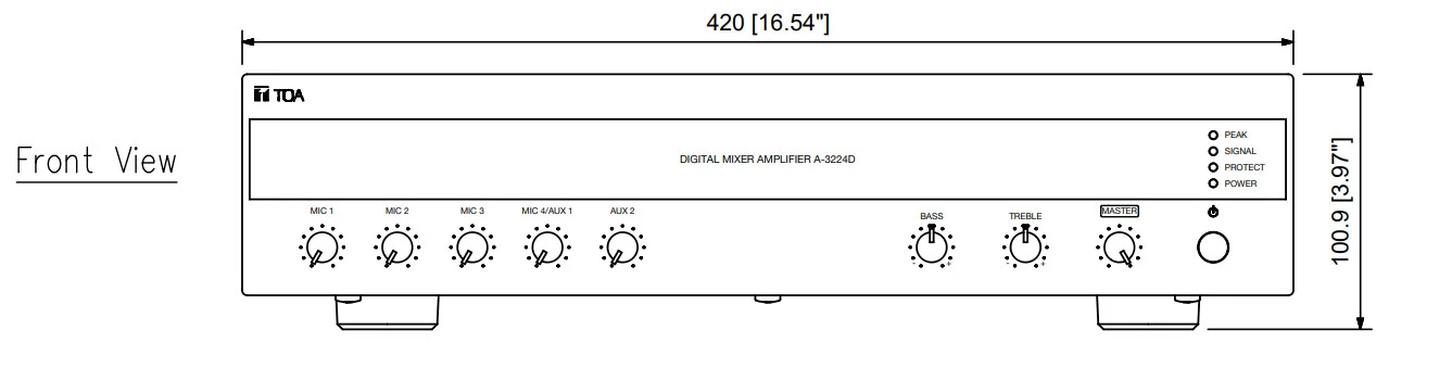 mặt trước Mixer TOA A-3224D