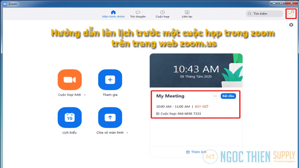 Hướng dẫn lên lịch trước một cuộc họp trong zoom trên trang web zoom.us