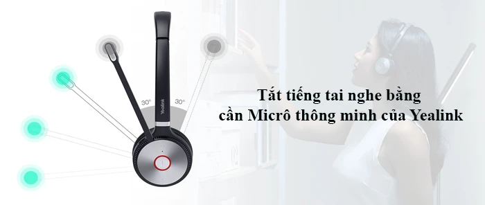 Khi nâng cần Micrô WH66 lên trong khoảng 30 độ, tai nghe sẽ tự động kích hoạt chức năng tắt tiếng