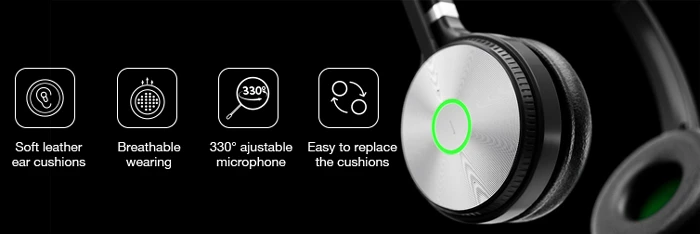 tai nghe Yealink WH66 có thiết kế nhẹ nhàn với băng đô có thể điều chỉnh, đệm tai có thể thay thế và hai kiểu đeo: chụp tai một bên và chụp tai hai bên nằm đảm bảo sự thoải mái, tiện lợi tối đa cho người sử dụng.