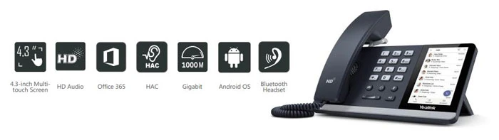 Yealink SIP-T55A -  Điện thoại doanh nghiệp thông minh tương thích với Microsoft® Teams