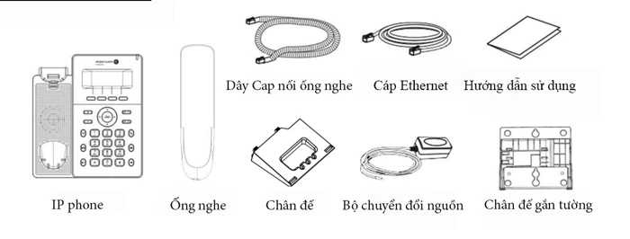 Điện thoại Alcatel H2/H2P Deskphones bao gồm những gì