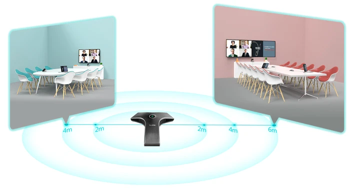 Micro VCM34 có phạm vi thu nhận giọng nói lên đến 20ft / 360 °