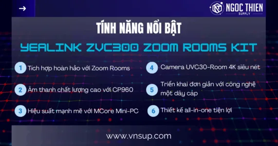 Tính năng nổi bật của Yealink ZVC300 Zoom Rooms Kit