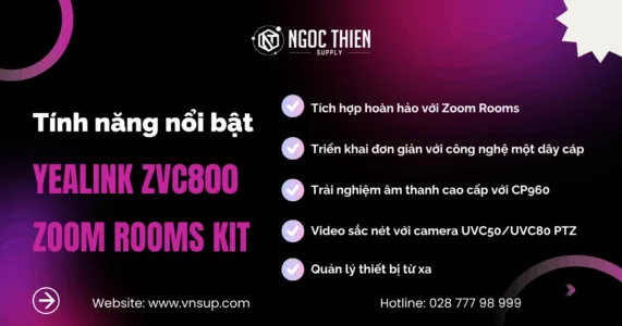 Tính năng nổi bật của Yealink ZVC800 Zoom Rooms Kit