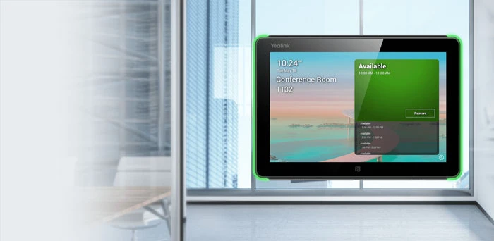 Yealink RoomPanel là thiết bị hỗ trợ quản lý phòng họp trực tuyến tích hợp sẵn với Microsoft Teams với các tính năng đa dạng, đa tiện ích