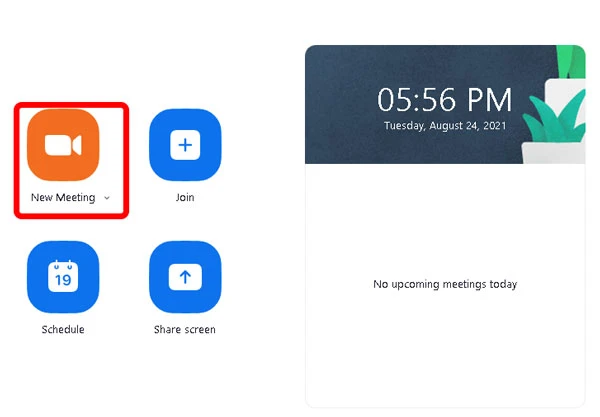 Cách tạo phòng họp trên Zoom trên máy tính