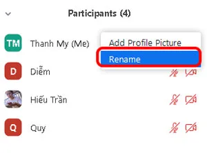 cách đổi tên trên zoom workplace trên máy tính