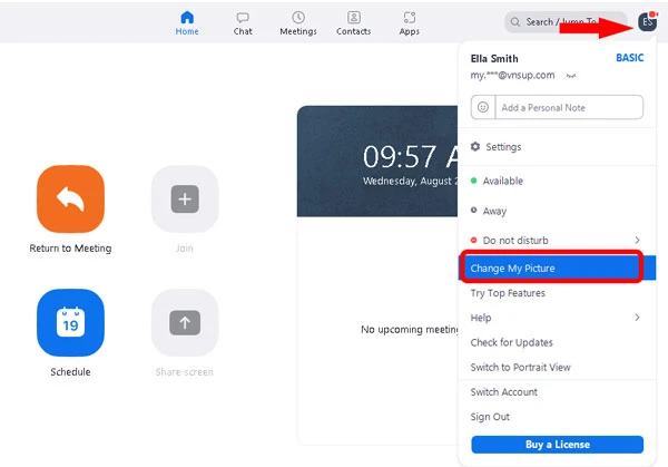 Cách đổi ảnh đại diện Zoom trên máy tính