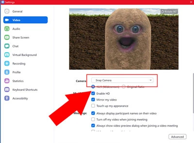 Sử dụng Snap Camera trên Zoom