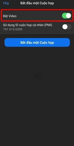 Tại màn hình chính, chọn Cuộc họp mới 