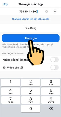 Cách tham gia cuộc họp/ phòng học trên Zoom trên điện thoại