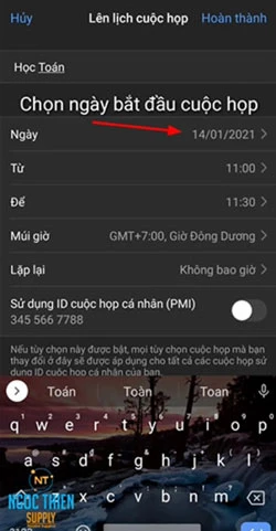 2. Cách đặt lịch cuộc họp trên Zoom trên điện thoại