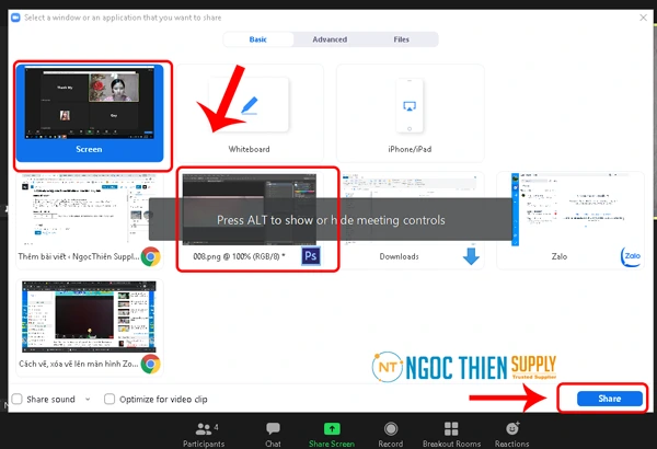 Cách xóa vẽ bậy trên Zoom khi chia sẻ màn hình máy tính