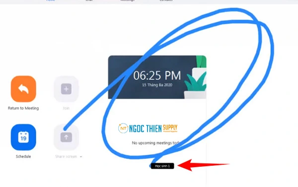 Hiển thị tên của những học sinh đã vẽ lên màn hình được chia sẻ trên Zoom
