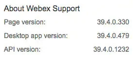 Cách xác định số phiên bản trên Webex Meetings