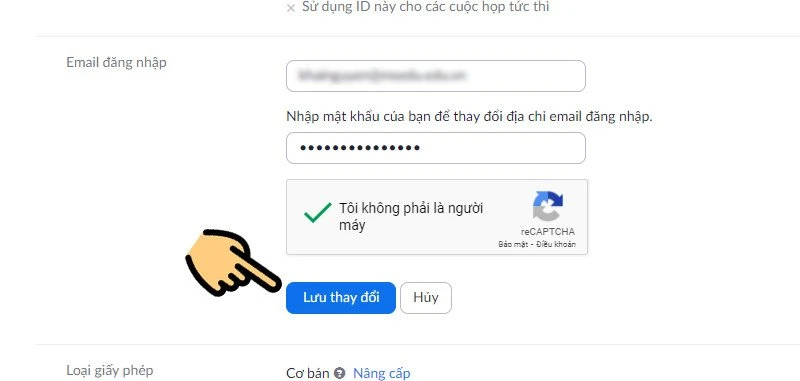 Cách đăng ký Zoom không giới hạn với email do cơ sở giáo dục cấp