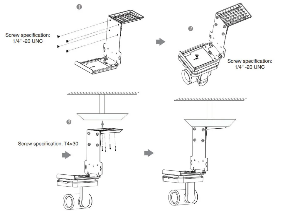 yealink uvc84 đặt trên trần