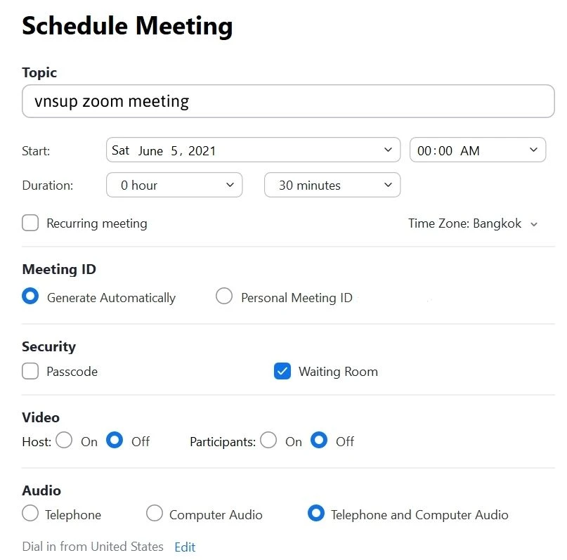 Cách lên lịch cuộc họp trên Zoom