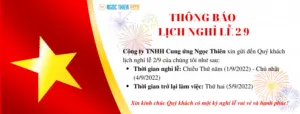 THÔNG BÁO NGHỈ LỄ 2/9