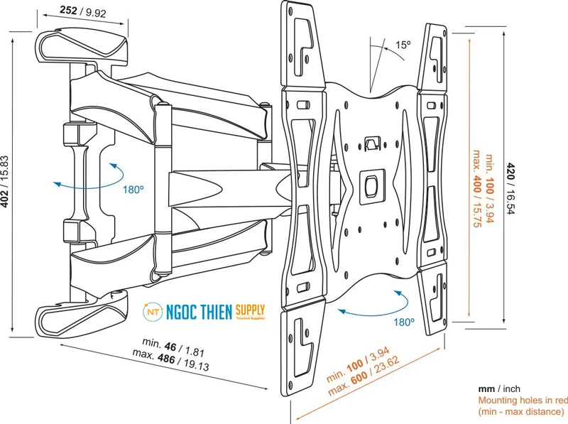 Giá đỡ TV treo tường Vogel's BASE 45 L