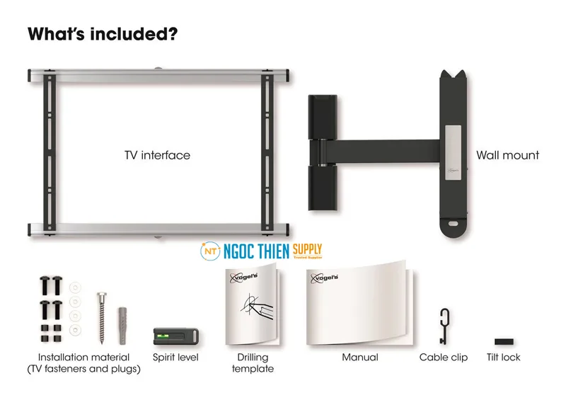 Hộp sản phẩm Vogels THIN 525 bao gồm những gì?
