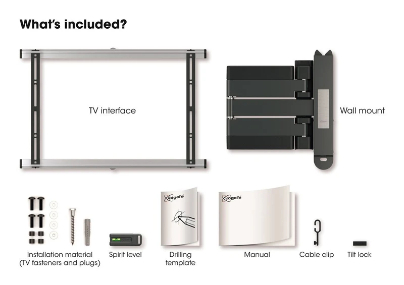 Hộp sản phẩm Vogel's THIN 545 bao gồm những gì?