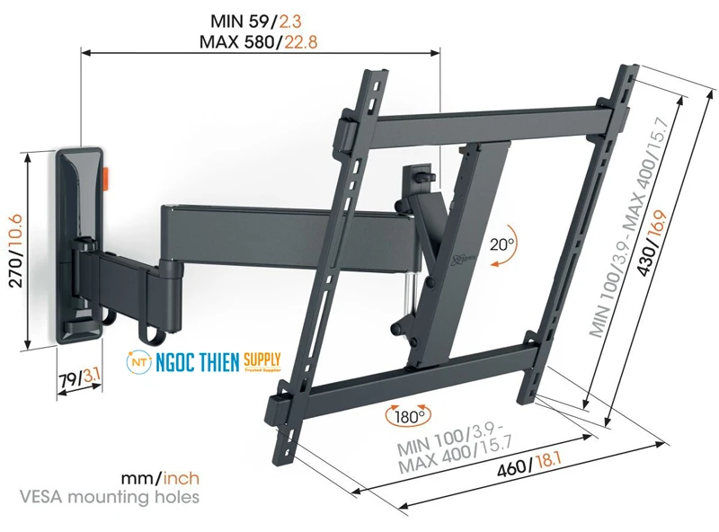 Giá đỡ TV treo tường Vogel's TVM 3445