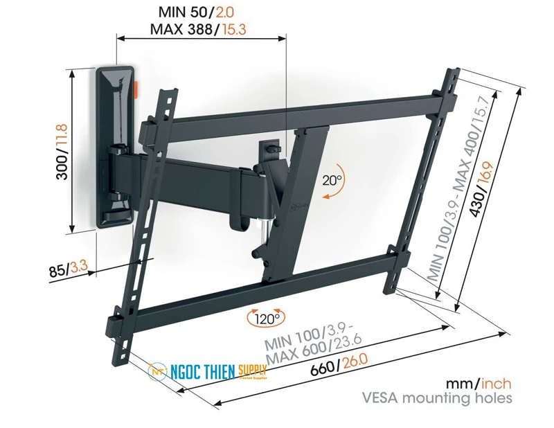 Giá đỡ TV treo tường Vogel's TVM 3625