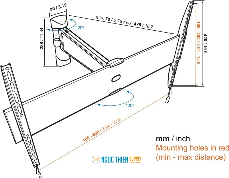 Giá đỡ TV treo tường Vogel's BASE 25 L