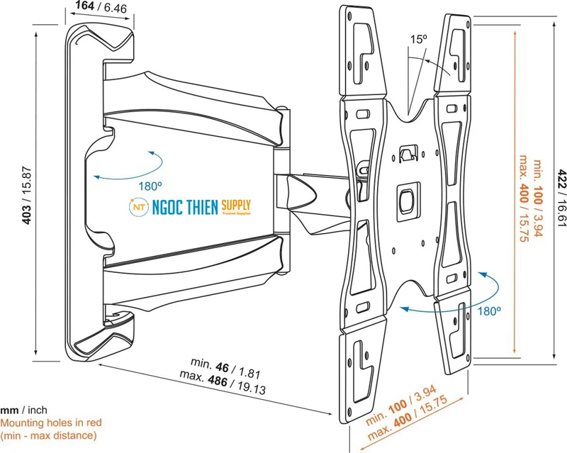 Giá đỡ TV treo tường Vogel's BASE 45 M