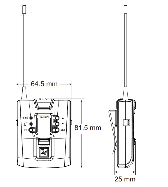 máy phát bodypack re3-bpt