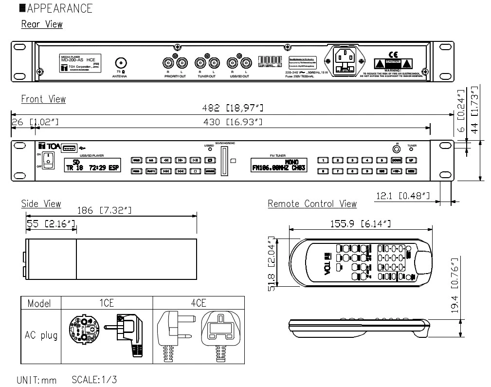 Thông số Đầu phát nhạc nền MD-200-AS