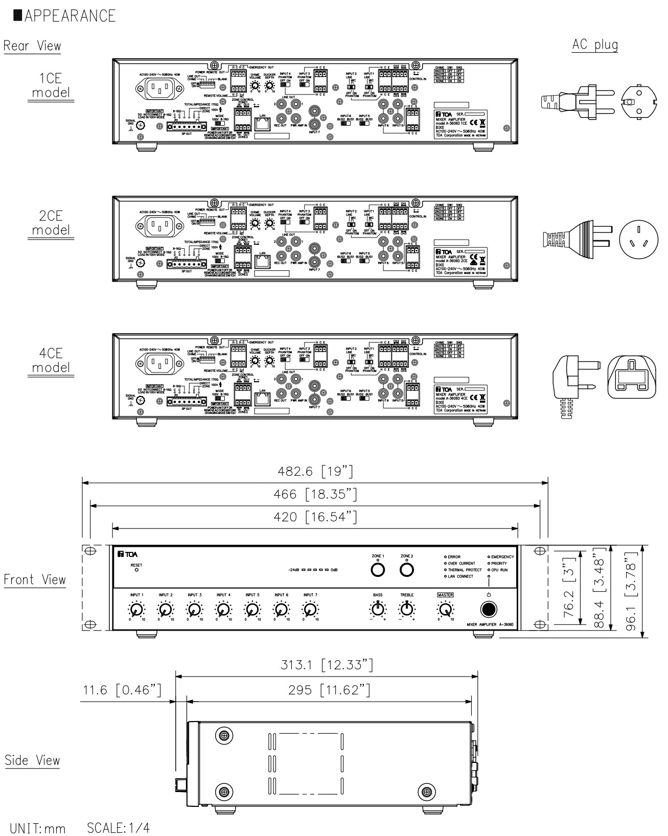 Thông số kĩ thuật Mixer A-3606D