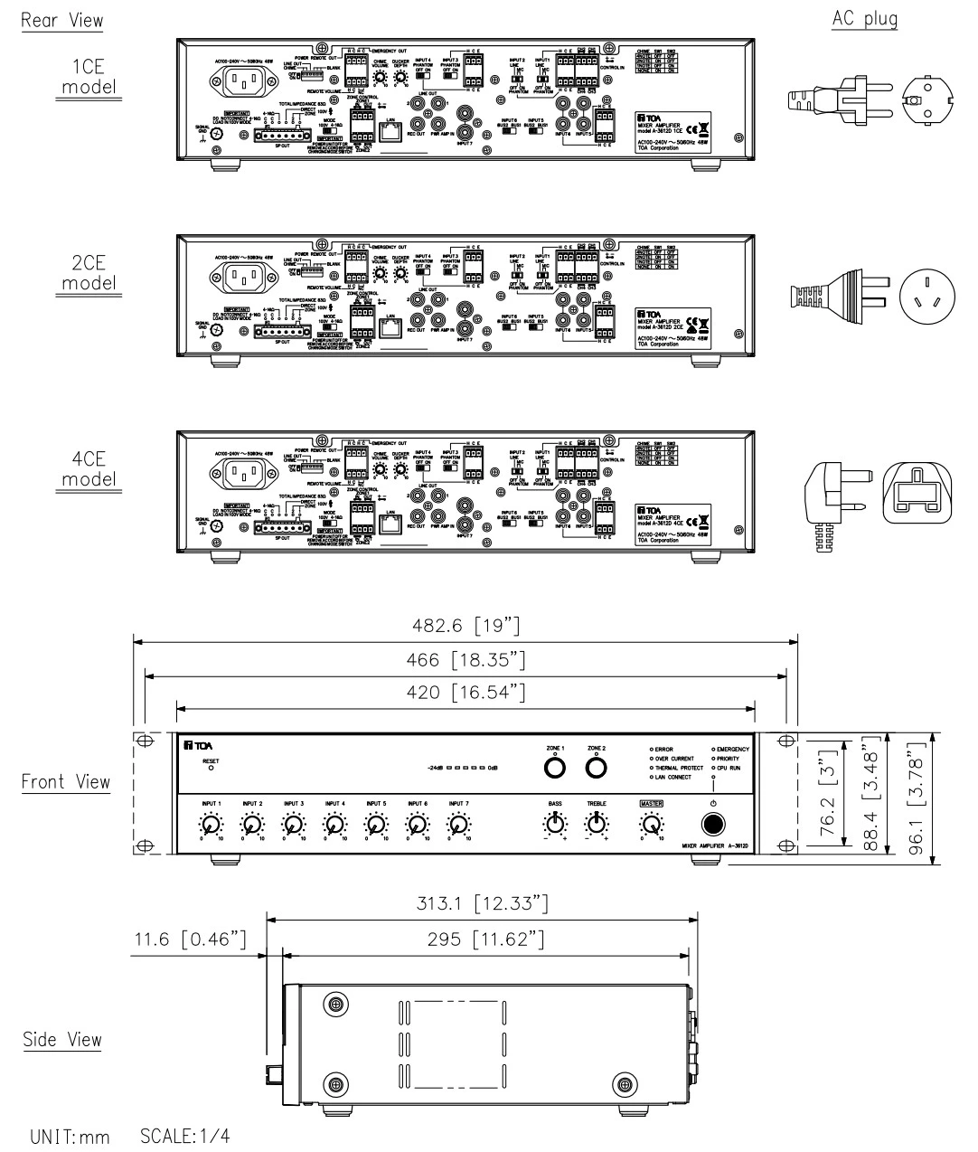 Thông số kĩ thuật TOA A-3648D