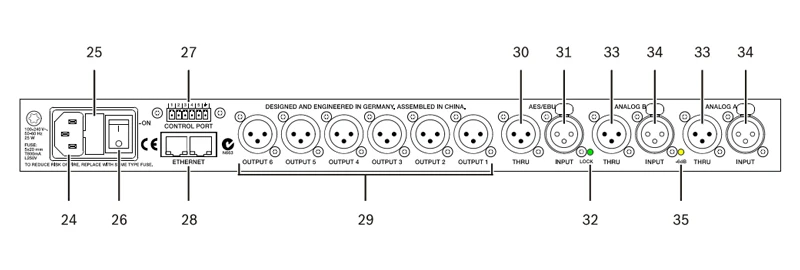 mặt sau ev dx46 230v