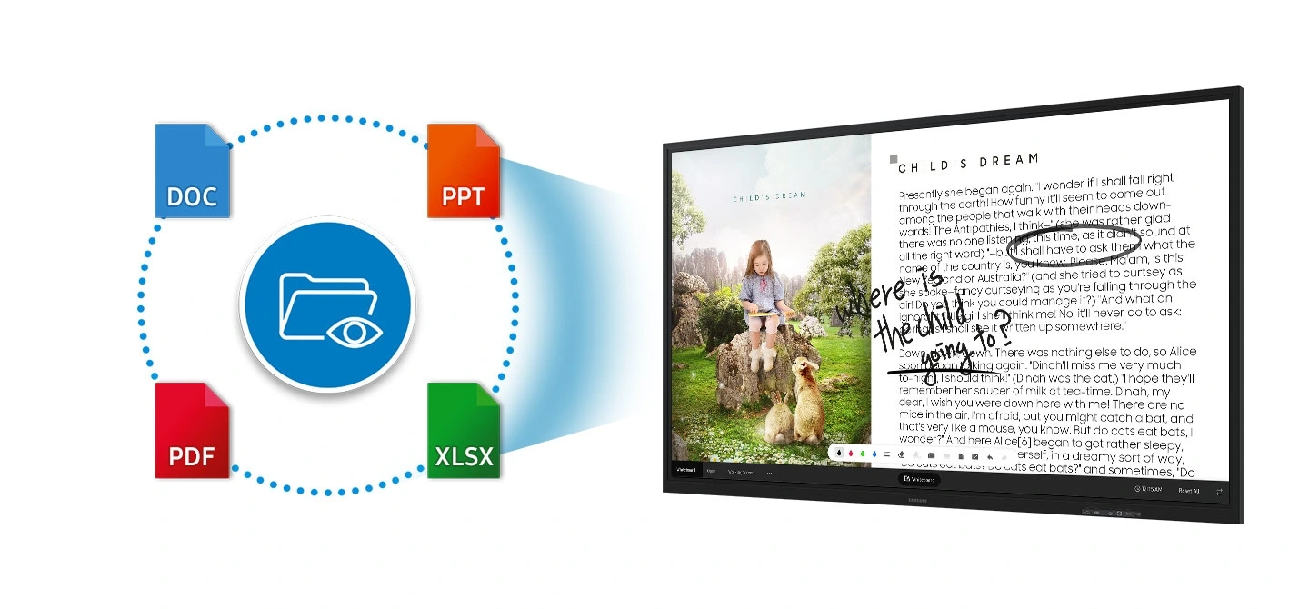 Mở trực tiếp các tệp Microsoft Word, PowerPoint, Excel và Adobe PDF trên Flip WM85R 85 inch