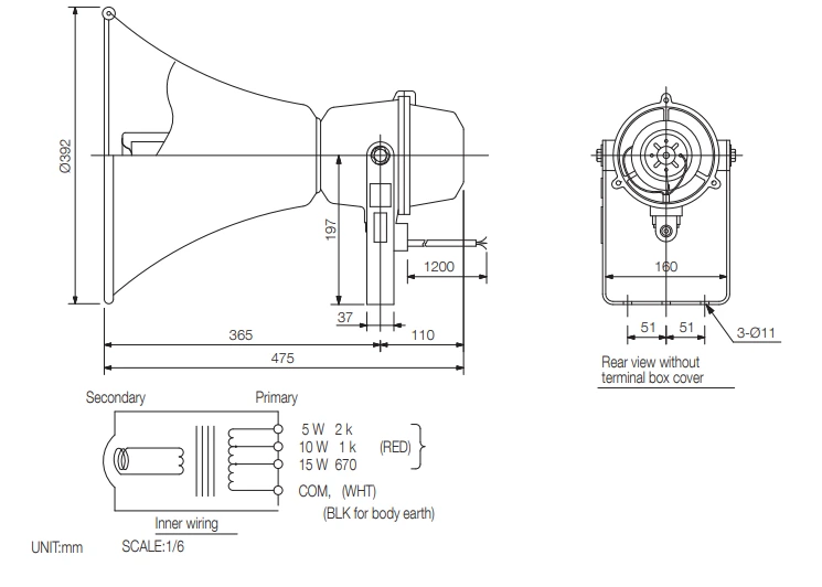 Thông số kĩ thuật TOA TP-M15E