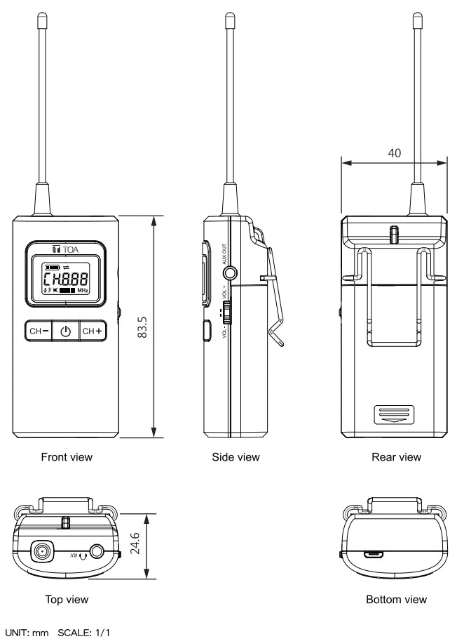 Thông số kĩ thuật TOA WG-D120R-AS